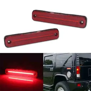 2PCS Red Lens Rear LED Side Marker Signal Lights Parking Lights For Hummer H2 2003 2004 2005 2006 2007 2008 2009 Replace OEM 25952319