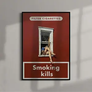 [SALE UP TO 30% + FREE SHIP + NO FRAME] Vintage Smoking Kills Poster Minimalist Wall Art Vintage Home Decor Retro Poster Gift For Book Lover, Home Decor