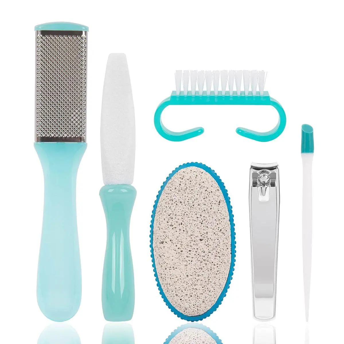 for Your Feet, Pedicure Kit, Toenail Clipper, Cuticle Pusher, Pumice Stone, Callus Remover, Contour Toe File, Nail Brush & Storage Pouch, Salon Quality Foot Care Set, Grooming, 6 Piece Set