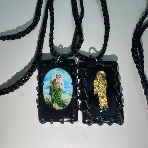 San Judas Tadeo reversible scapular necklace