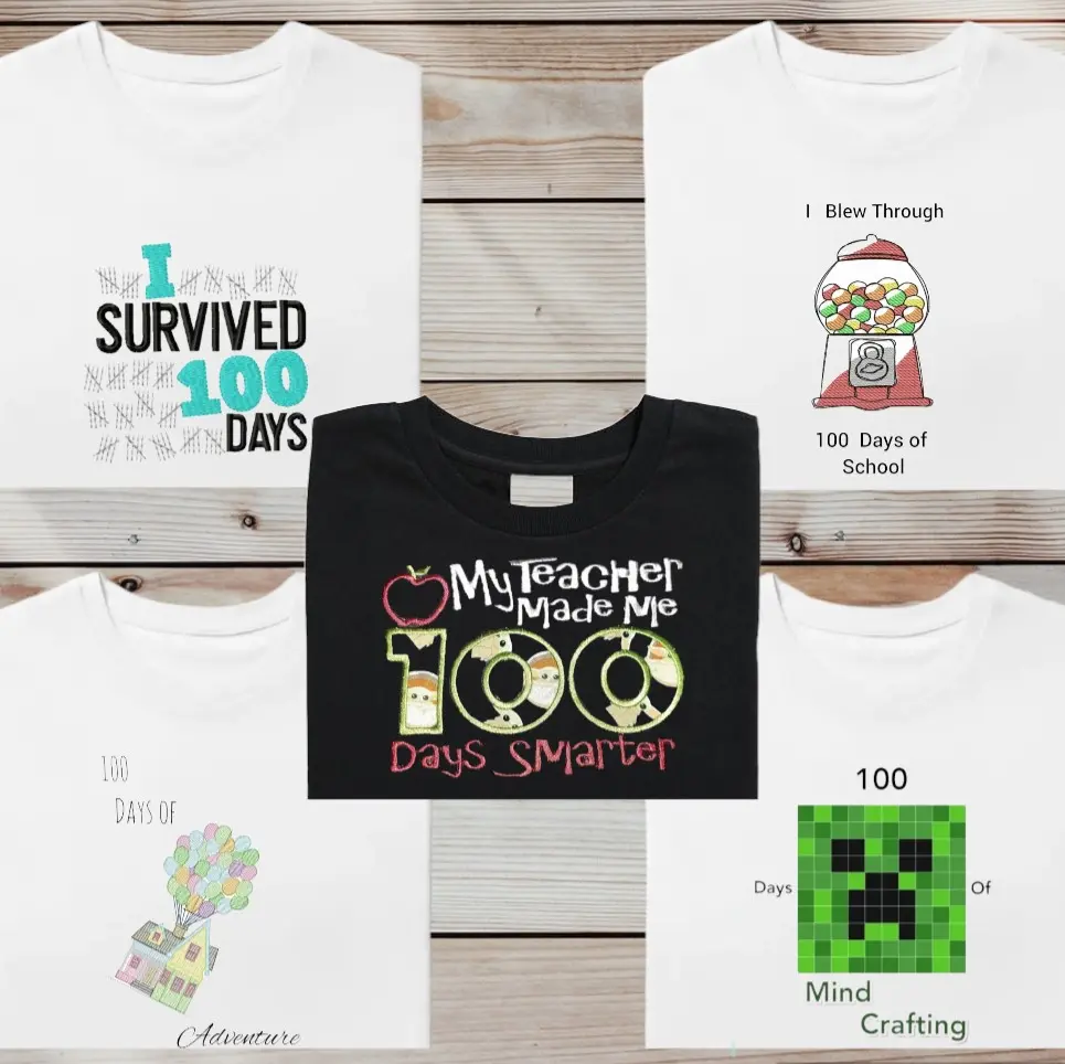 Embroidered Personalized Shirt 100 Days of School