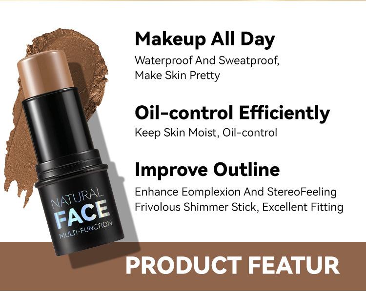 3 Pcs Face Contour Sticks Set, Shades with Highlighter & Blush Sculpted Complexion Wand Contour Long Lasting Natural Buildable Highlighters (01, 05, 06)