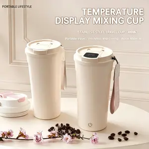 2026 New Food Grade Electric Mixer Cup Portable Sports Water Bottle Charging Version Automatic Soy Milk Maker Double Straw Coffee Cup Gym Office