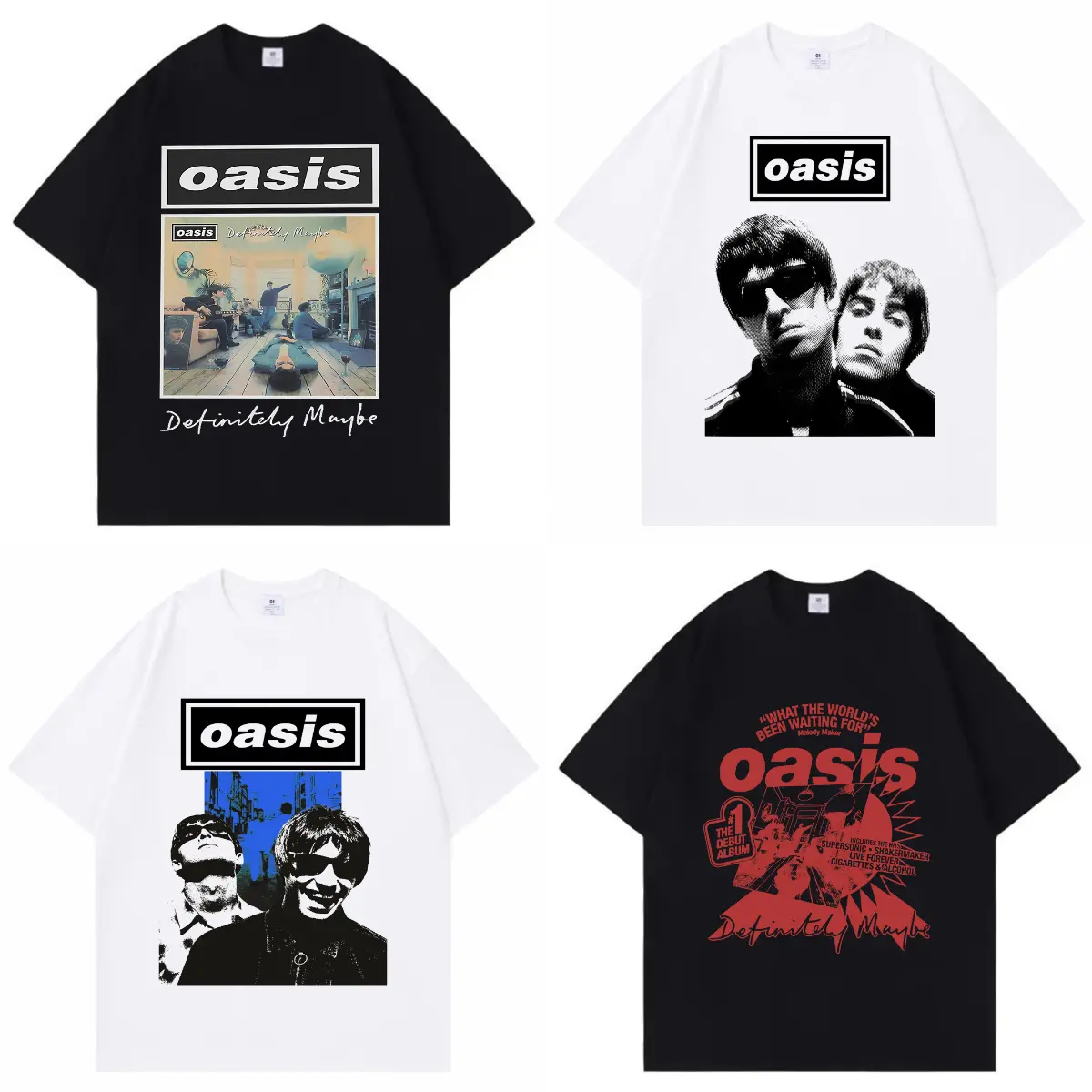 Oasis Graphic Print T-Shirt for Men & Women, Retro Streetwear Style in Soft Pure Cotton, Casual Oversized Short Sleeve Summer Top, Tshirt, Shortsleeve