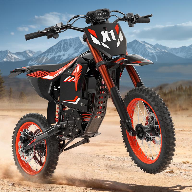 Qronge Youth & Adult Electric Bike 4500W Peak Power Mid-Mount Motor  Electric-Bike with 60V 28.8Ah Battery, 50MPH,  Battery 50 MPH Speed 14''/12'' Wheels 60 Miles   Bike with Long Range Dirt Mtb Ebikes