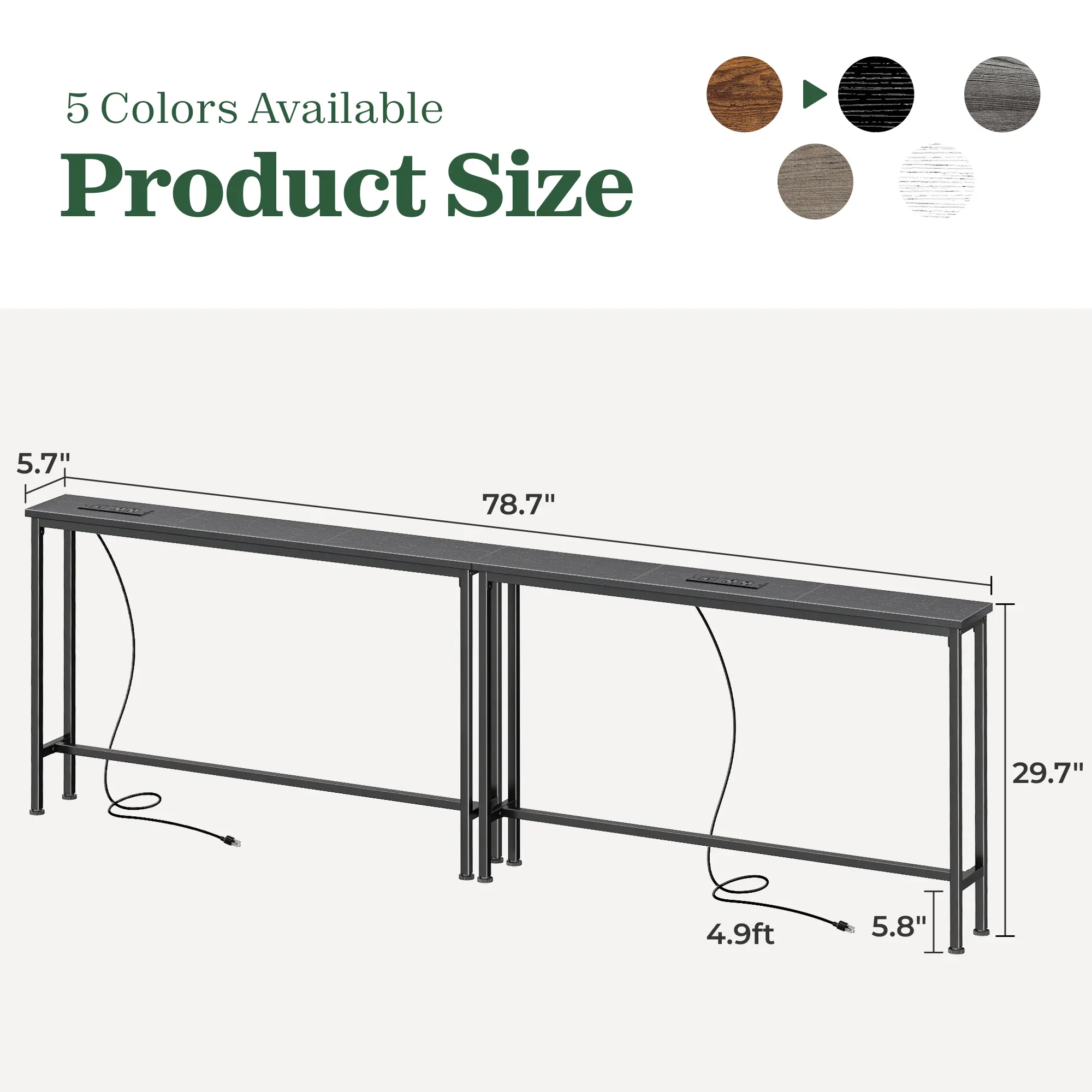 5.7 x 39.4 x 29.7, Black, Set of 2