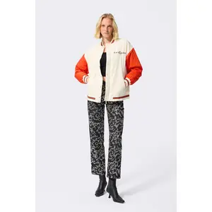 Chicago Bears Bomber Jacket in Sugar Swizzle and Orange