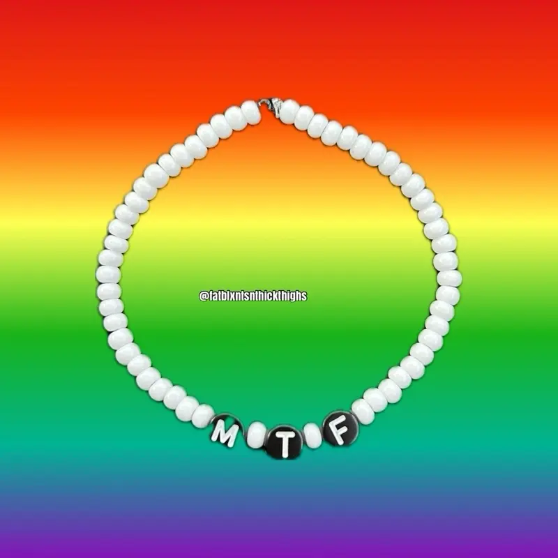 Inverted Monochrome Identity Pride Seed Bead Bracelet with MTF FTM ENBY Options for Personalized Style
