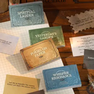 200 Sheets English poetry material sheets, solid colour gradient background, poetry theme, minimalist style, paper DIY journal decoration, scrapbook notebook material