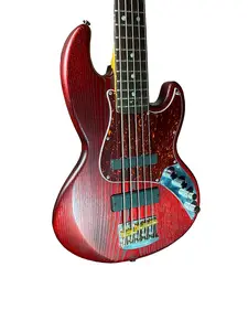 Form Factor Audio Wombat 5 Short Scale (30”) Electric Bass Guitar Burgundy Ash, 100% Brushed Satin