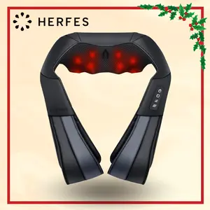 Neck and Back Massager with Heat Function 8 Kneading Nodes Adjustable Speeds 15-Minute Auto-Shutoff Lightweight Daily Use Valentine's Gift For Him & Her Mother's Day