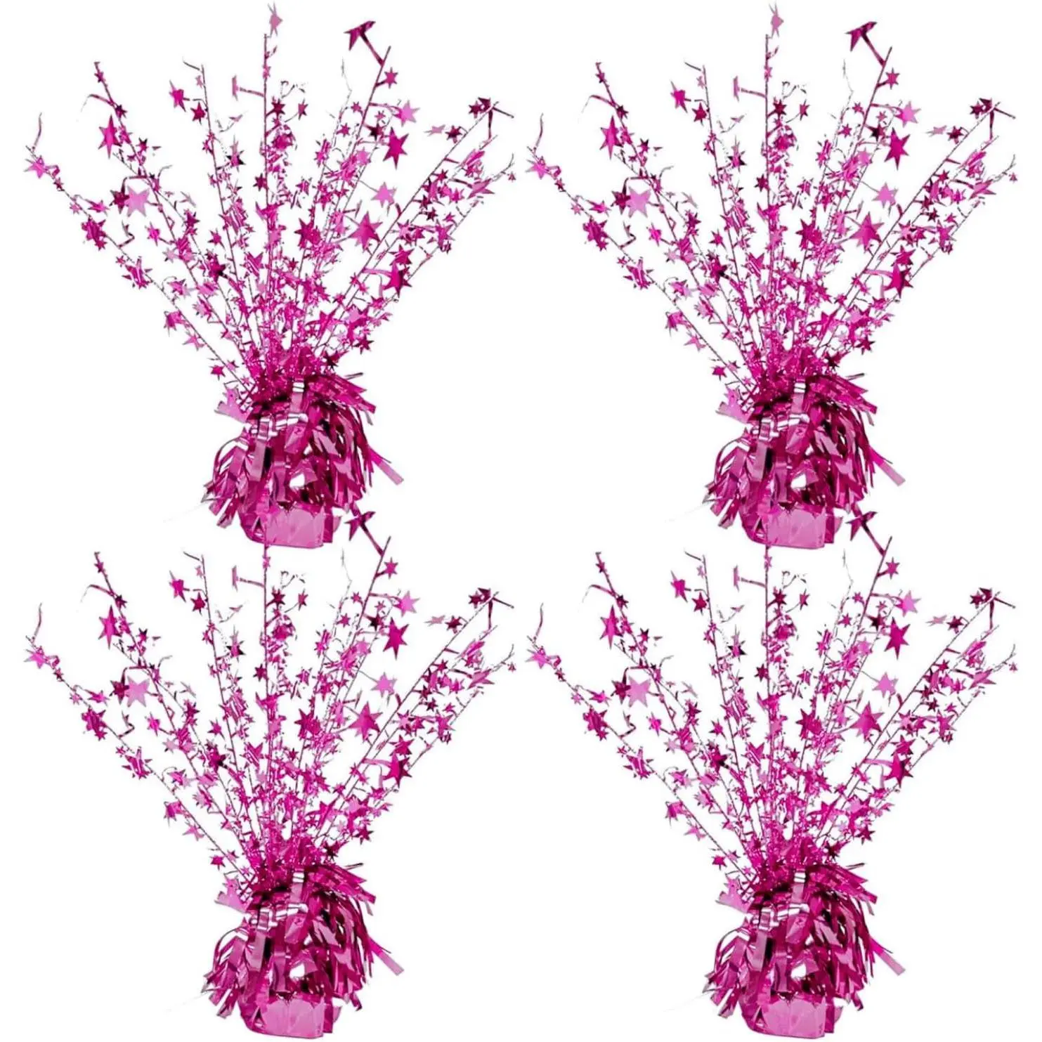 4-Pack Glitter Pink  Centerpieces-Table Decorations for Home Decor Birthday Wedding Anniversary Decor (Pink)