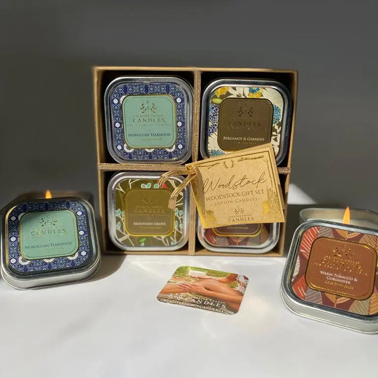 Creative Energy Woodstock Gift Set – 2-in-1 Lotion Candles
