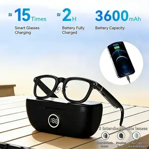 [Spring Deals] Coucur G1 AI 2026 Smart Glasses with Charging Case, 8MP HD Camera Glasses for Men Women, 1200P Video Recording, Open-Ear Bluetooth Glasses for Audio with AI Translation/Voice Control