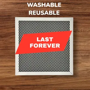 [ Premium Reusable Air Filter] Permanent MERV 8 Electrostatic Reusable Air Filter | Washable & Durable Aluminum Frame - Lasts a Lifetime for Home & Office AC Systems, Sturdy Build, Maintenance Professionals Misc