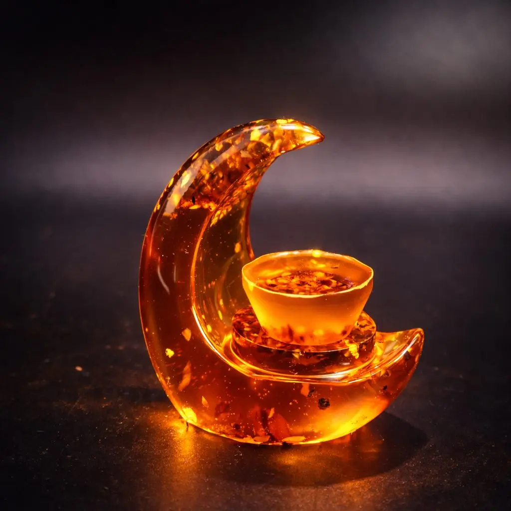 Moon Baltic Amber Candle Holder — Made in USA | KIZIMA®