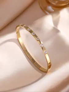 Luxury Stainless Steel Women's Bracelet, Fashion Jewelry Gift for Valentine's Day, Daily Wear Accessory, Stackable Bracelet