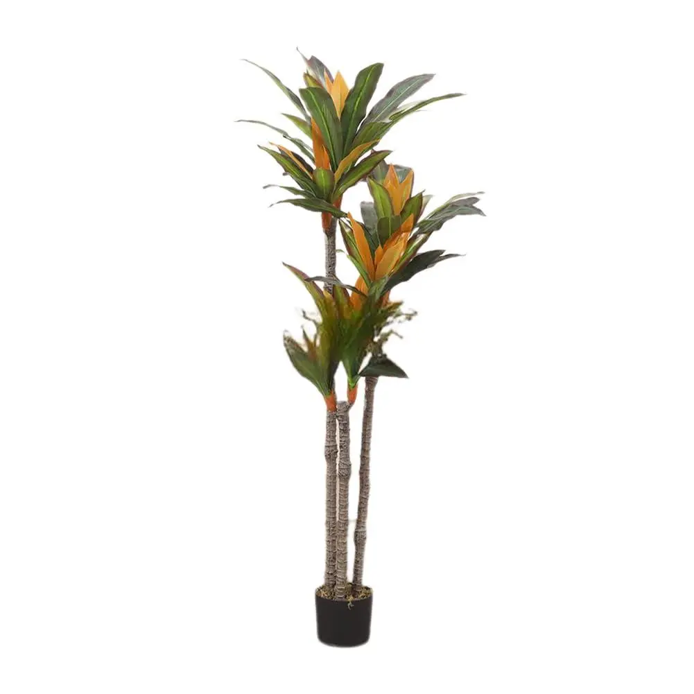 Artificial Dracaena, 145cm Large Dracaena Artificial Plant in Pot, Realistic with Leaves, Large Indoor Artificial Plants Decoration for Office Living Room Balcony