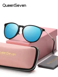 1 Piece QueenSeven Unisex Meticulous Craftsmanship Exceptional Quality  Round Full Frame Polarized Sunglasses UV400