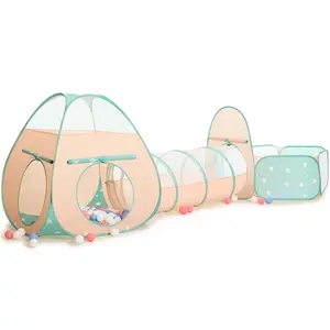 JungleDove 3 in 1 Kids Play Tent with Tunnel & Ball Pit – Pop-Up Toddler Toys for Boys & Girls, Indoor Outdoor Fun (Balls Not Included)