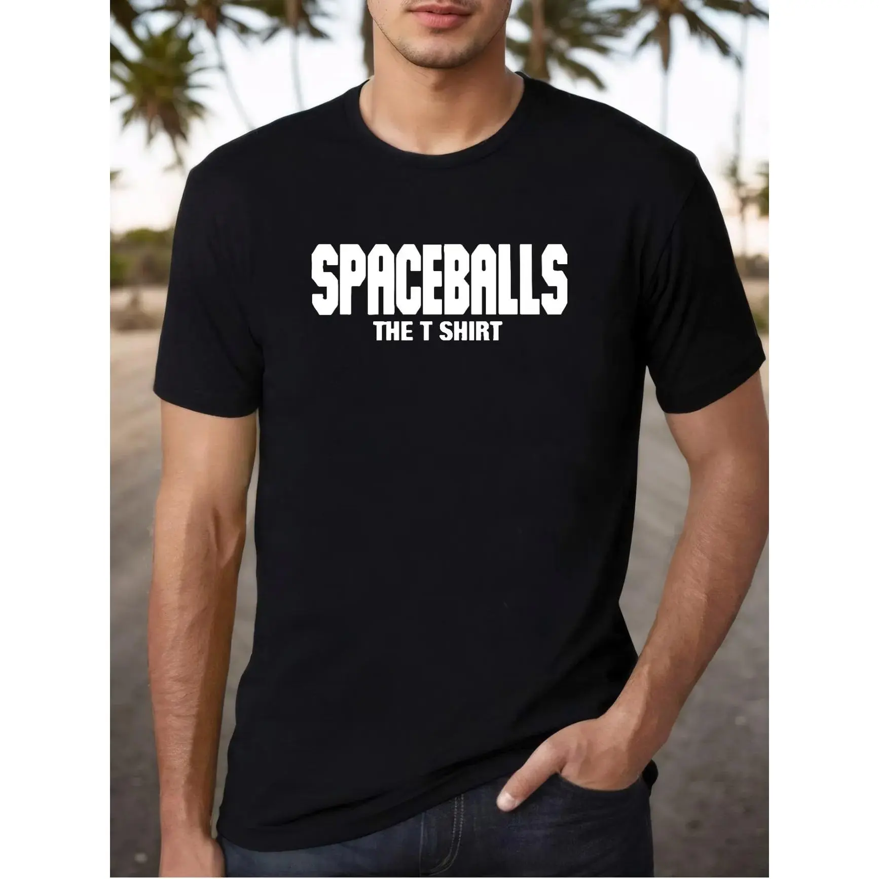 Men's Vintage Cotton Spaceballs Graphic T-Shirt - Basic, Shortsleeve, Round Neck, Breathable, Relaxed Fit Prints Tee for Casual Daily Wear, Classic, Menswear, Stylish