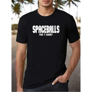 Men's Spaceballs Vintage Cotton T-Shirt - "Spaceballs the T-Shirt" Graphic, Casual Round Neck, Short Sleeve, Lightweight & Comfortable Fit for Casual Attire, Daily Comfort Wear | Vintage Style Tee |
