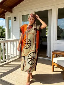 Luxury Paisley Print Robe Dress - Elegant Kaftan Robe for Formal & Casual Occasions, 100% Polyester, Versatile Wear, Comfortable Fabric