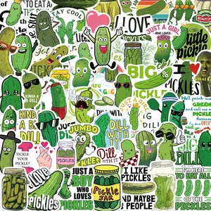Cucumber Pattern Sticker, 50/1000pcs Funny Cartoon Cucumber Sticker, Funny stickers, Smiley Face Stickers, Decorative Stickers, Waterproof Self Adhesive Decor Paper for Gift Greeting Card, Water Bottle, Laptop & Scrapbooking, Ornaments