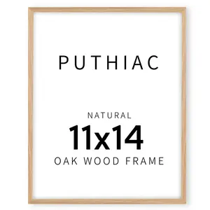 11x14 Oak Wood Picture Frame - Minimalist 11x14 Poster Frame, 11"x14" Frame Wood, Natural Solid Wooden Picture Frames for Wall Art Photo and Prints(1 Pack, Beige) Decor Lightweight