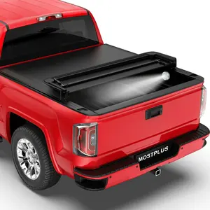 For Chevy Silverado/GMC Sierra 1500 2500 3500 Quad-Fold Soft Tonneau Cover Truck Bed