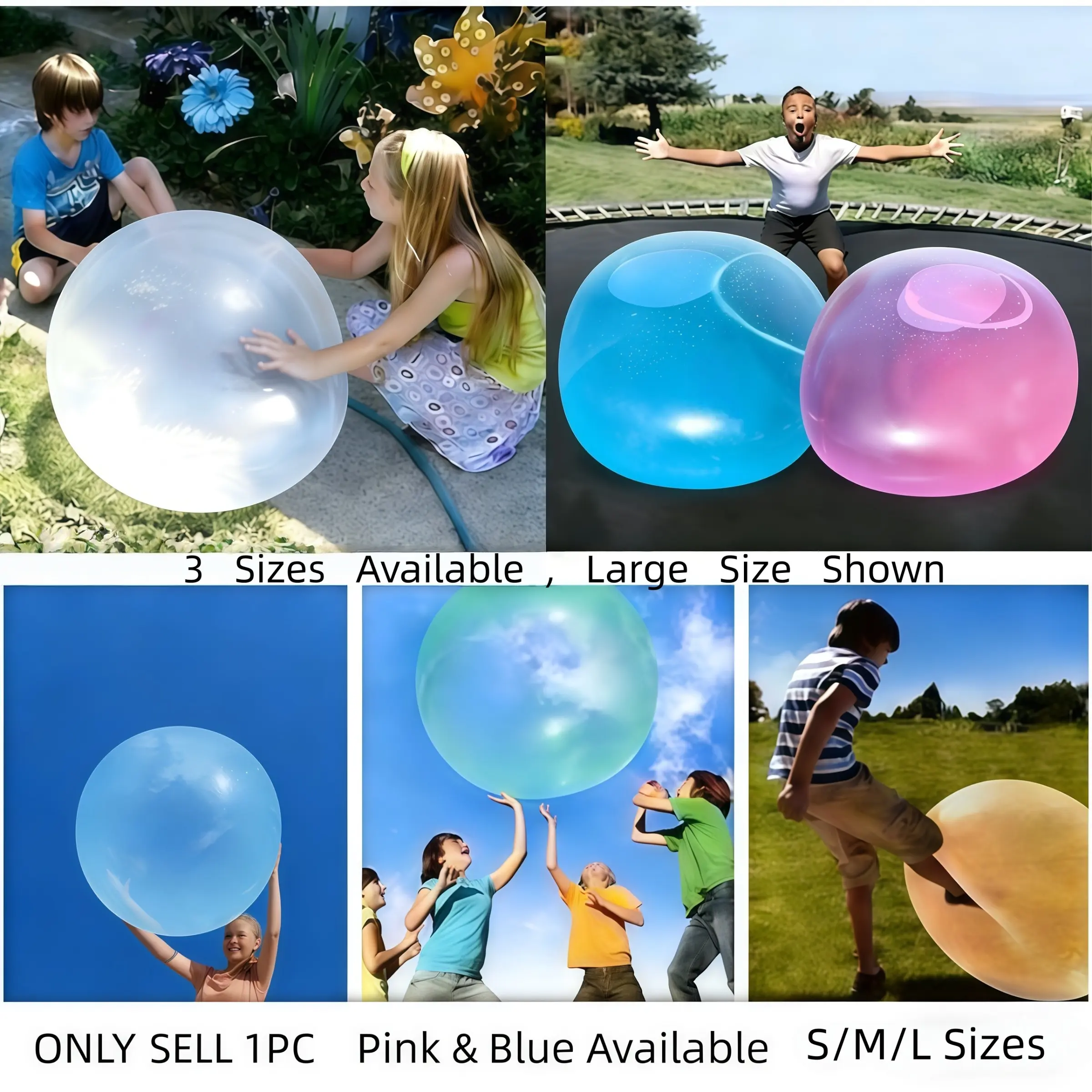 Dual-Use Inflatable & Water Fill Play Balls, Assorted Sizes for Beach, Pool, Backyard & Party, Kids Water Toys, Summer Fun, Water Balloons