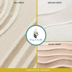 Zen Sand Candle Wrap for Wrap A Candle Base | Neutral Textured Decorative Wrap | Calm Minimal Home Decor | Spa Inspired Styling | Reusable Candle Wrap