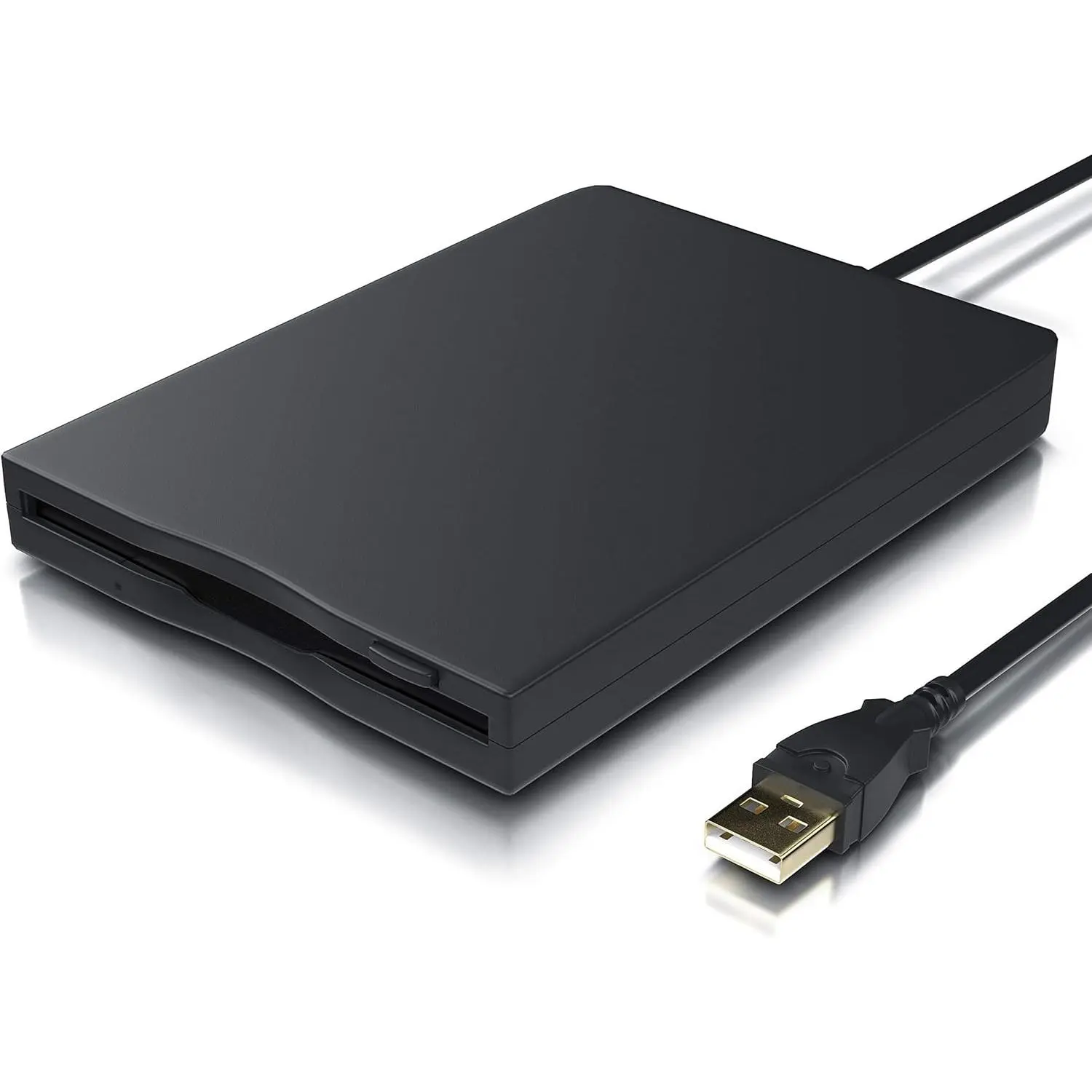 Ultra Slim External 3.5-inch 1.44MB Floppy Disk Drive, Plug-and-Play FDD Reading Device for Desktop/Laptop PC, Supports Windows 11,10,8,7,XP (Black)