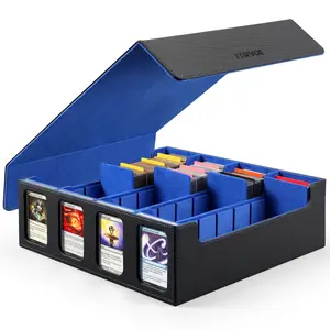 Trading Card Storage Box for Commander - 3000+ MTG Deck Box with Removable Cover, 24 Colorful Divider Tabs, Card Storage Box with Viewing Windows Fits for Magic Game