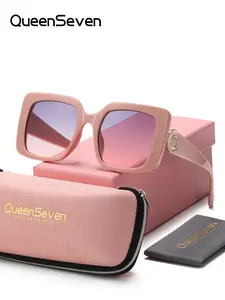 1 Pair Queenseven Unisex Square Full Frame Sunglasses, Cyberpunk Style, Defining Futuristic Edge, UV400