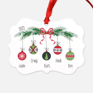 Personalized Family Names Ornament, Custom Christmas Keepsake