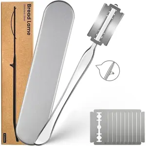 Bread Lame, Sourdough Scoring Tool Made From 304 Stainless Steel, Professional Bread Scoring Tool with 10  and Metal Storage Box