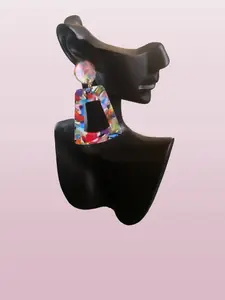 Designer Marble Square Earrings