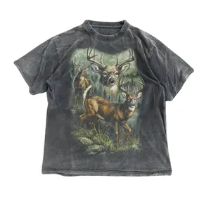 Vintage Deer 90s Graphic Tshirt, Grunge Retro Hunter Deer Faded T-Shirt, Nature Y2k Streetwear, 2000s Deer Gift, Unisex Cotton Crewneck T-Shirt Menswear Womenswear Streetwear Top Casual Hoodie