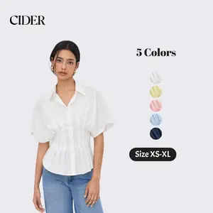 Cider Satin V-neck Ruched Knotted Tie Back Mini Dress