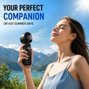 Portable Handheld Fan, 6000mAh Rechargeable Mini Personal USB Fan with LED Display & Foldable Design, 199-Speed Powerful Battery Operated Travel Fan for Women, Outdoor, Office