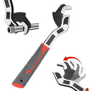 Multifunctional Self locking Wrench, Self Adjusting Pipe Wrench, 8 Inch Plumbers Wrench for (9-25mm) 3/8"-1"Nuts, Irregular Nuts, Pipes Use, Chrome Vanadium Alloy Steel