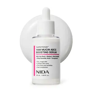 NIDA Youthful Formula™ Yam Mucin ABCE Boosting Serum | Wild Yam Root, Retinal, Panthenol, Vitamin C & E | Anti-Wrinkle, Brightening | 1.69 fl. oz., 50mL