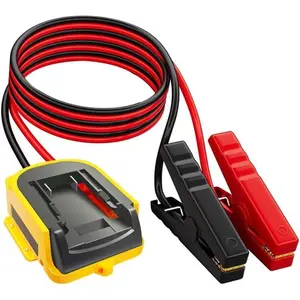 Jumper Cable Clamps with Adapter for Dewalt 20V Battery, 2FT 8AWG Portable Battery Dewalt Jumper Starter Automotive Booster Cables Power for Car Jump Starting Using Tool  BatteryNot Included