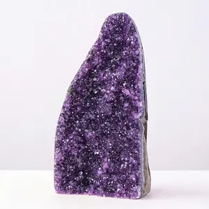 Natural Uruguay Amethyst Geode Cluster Raw Crystal Energy Stone Healing Office Home Desktop Decoration Wholesale Bulk chakra decor Mini Brazil Wood Planter