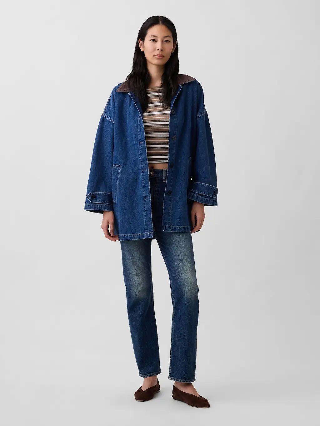 Gap Women's Oversized Denim Car Coat