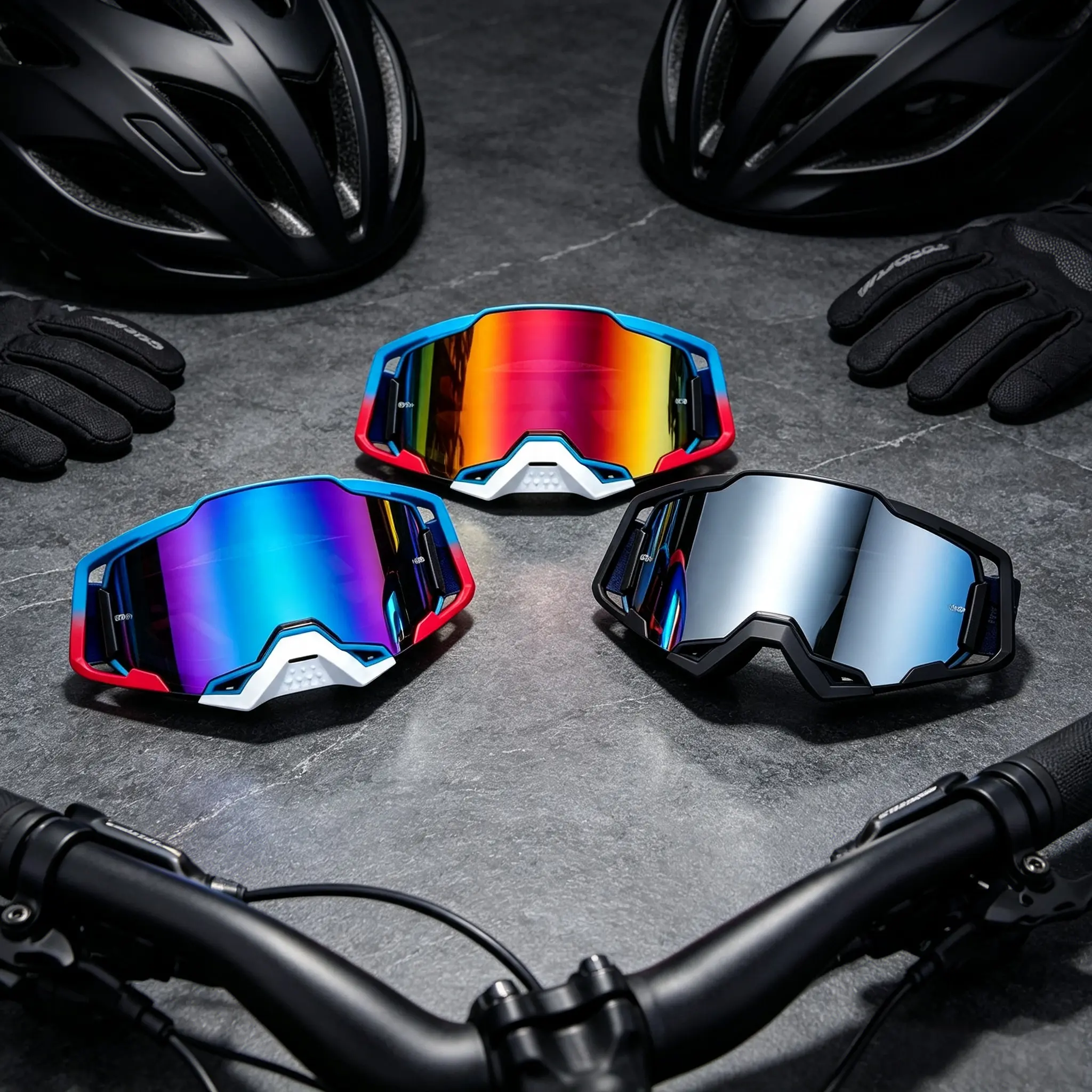 Dirt Bike Racing Goggles - Windproof, Anti-Scratch, UV Protective, Anti-Fog Adjustable Sports Eyewear for Motocross, Skiing
