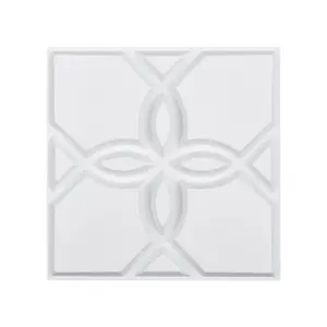 3D Wall Panels 33-Pack 11.81 x 11.81'' PVC 32 Sq.Ft Coverage Floral Matte White