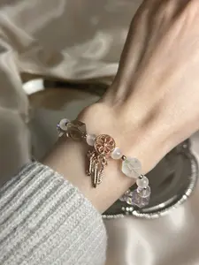 Fluorite Healing Bracelet – Crystal Adjustable Stretch Gemstone Bracelet, Clarity Grounding Calming Protection Round Bead Fluorite