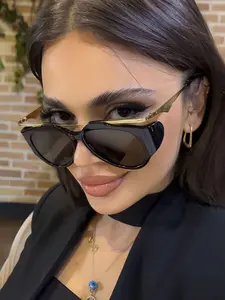 Elegant Metal Hollow Design Hanging Women's Sunglasses, Casual Versatile, Perfect for Daily Outdoors, Stylish and Sophisticated